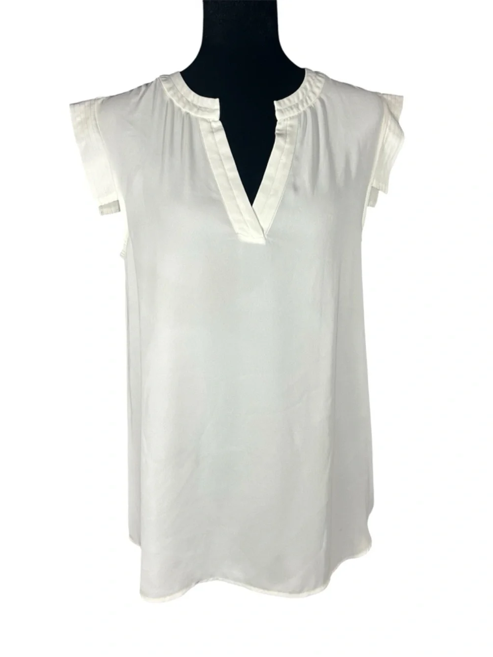 J.Crew Ivory Pleated Back Sleeveless Blouse‎ - Effortless Sophistication Size 4